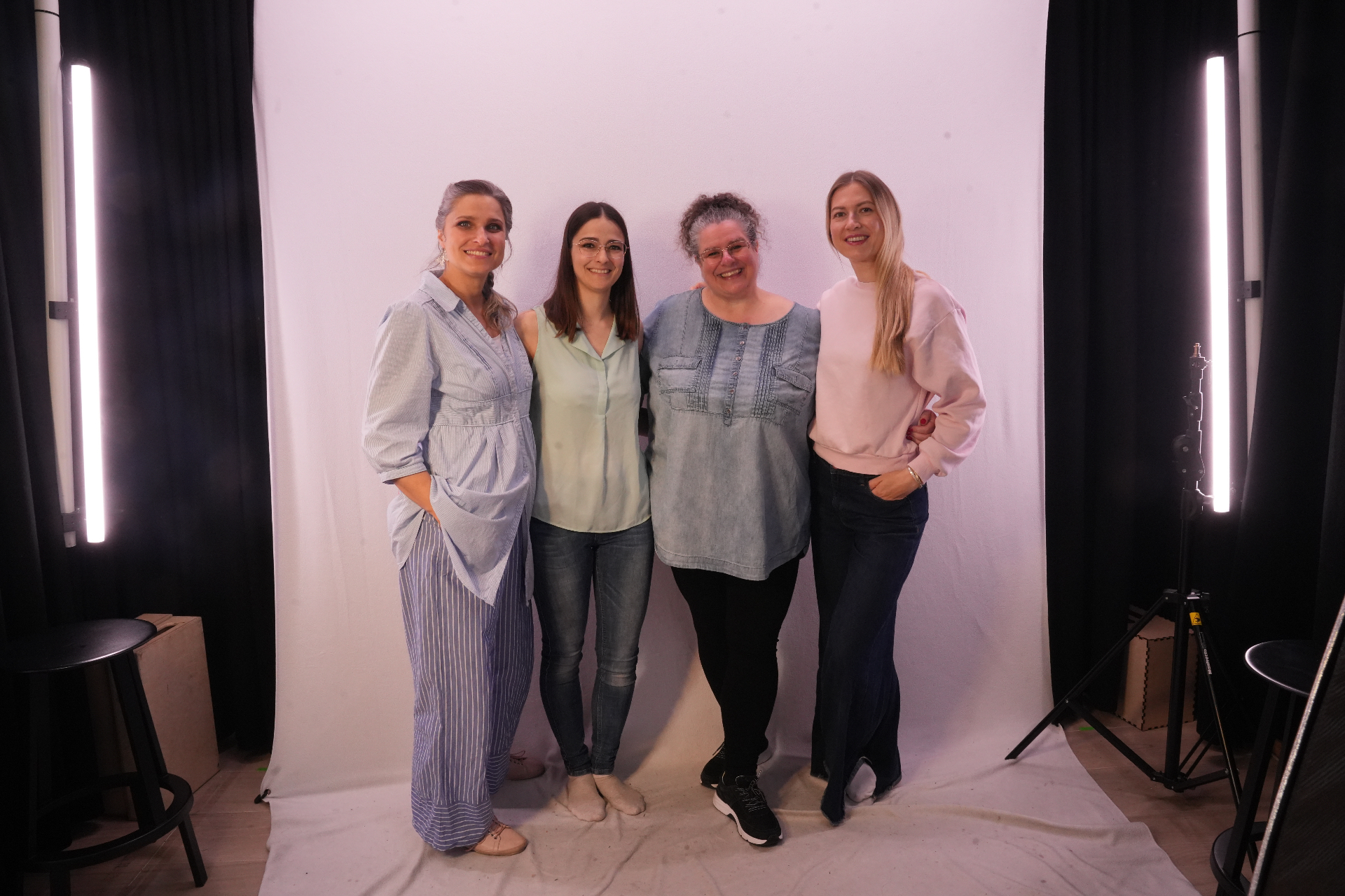 The Abrazo Studio motherhood team together in the studio